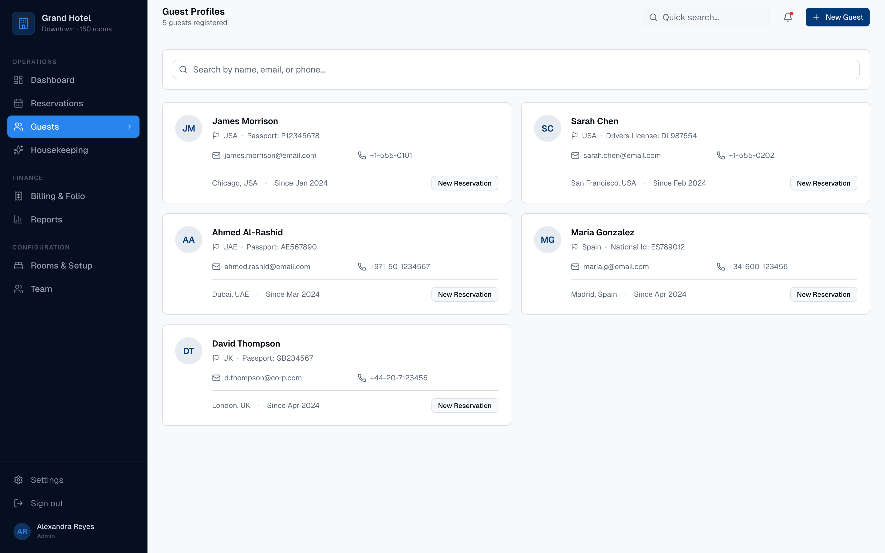 VertexStay Guest Profiles